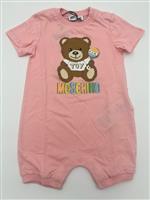 Moschino Pagliaccetto neonata di cotone con orsetto centrale