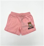 Moschino Pantaloncino neonata rosa in cotone con elastico
