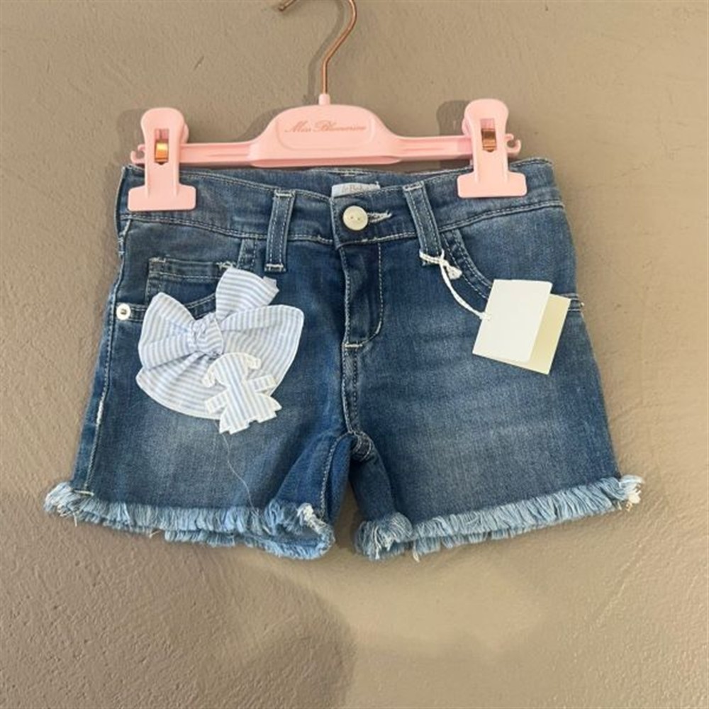 le_Bebe_shorts_jeans_con_fiocco le Bebè shorts jeans con fiocco - immagine 1