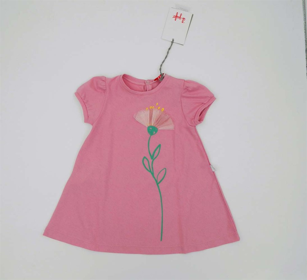 Il_Gufo_Abito_rosa_con_fiore_in_tulle_centrale Il Gufo Abito rosa con fiore in tulle centrale - immagine 1