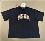 MSGM t-shirt nera cropped 2