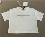 MSGM T-shirt mezza manica bianca cropped
