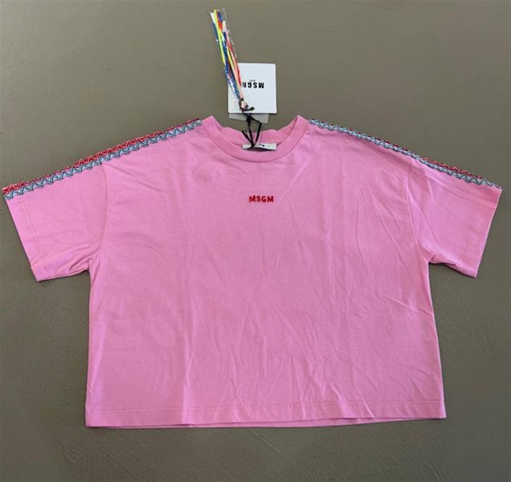 MSGM_T-shirt_rosa_mezza_manica_cropped MSGM T-shirt rosa mezza manica cropped - immagine 1