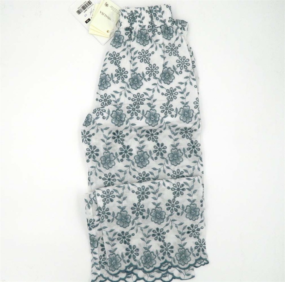 Monnalisa_Pantalone_fiorato_zampa_celeste Monnalisa Pantalone fiorato zampa celeste - immagine 1