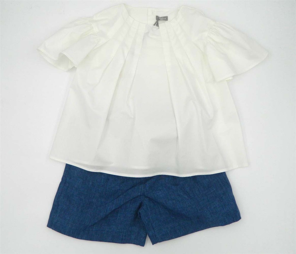 Il_Gufo_Completo_bimba_pantaloncino_Jeanscamicetta_con_pence Il Gufo Completo bimba pantaloncino Jeans+camicetta con pence - immagine 1