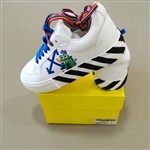 Off-White Sneakers Vulcanized Lace Up White Black - immagine 3