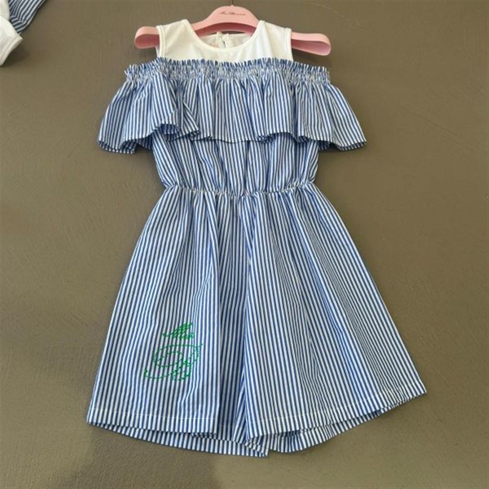 miss_Blumarine_vestito_a_righe_bianco_e_celeste miss Blumarine vestito a righe bianco e celeste - immagine 1