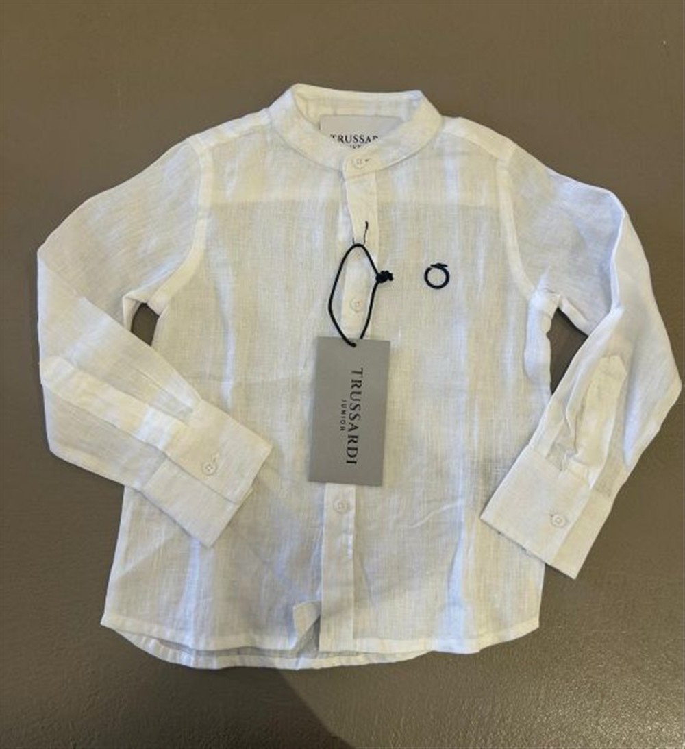 Trussardi_Camicia_in_lino_bianca Trussardi Camicia in lino bianca - immagine 1