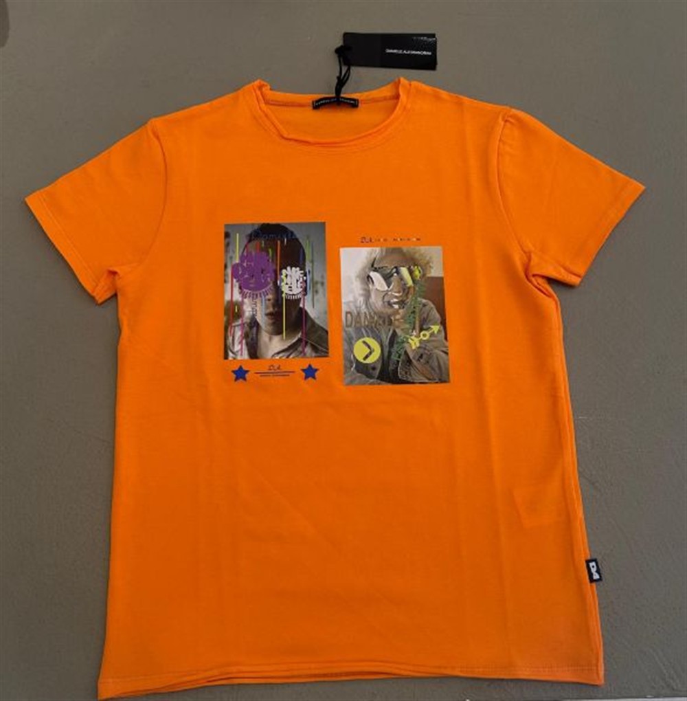 Daniele_Alessandrini_T-shirt_mezza_manica_arancione Daniele Alessandrini T-shirt mezza manica arancione - immagine 1